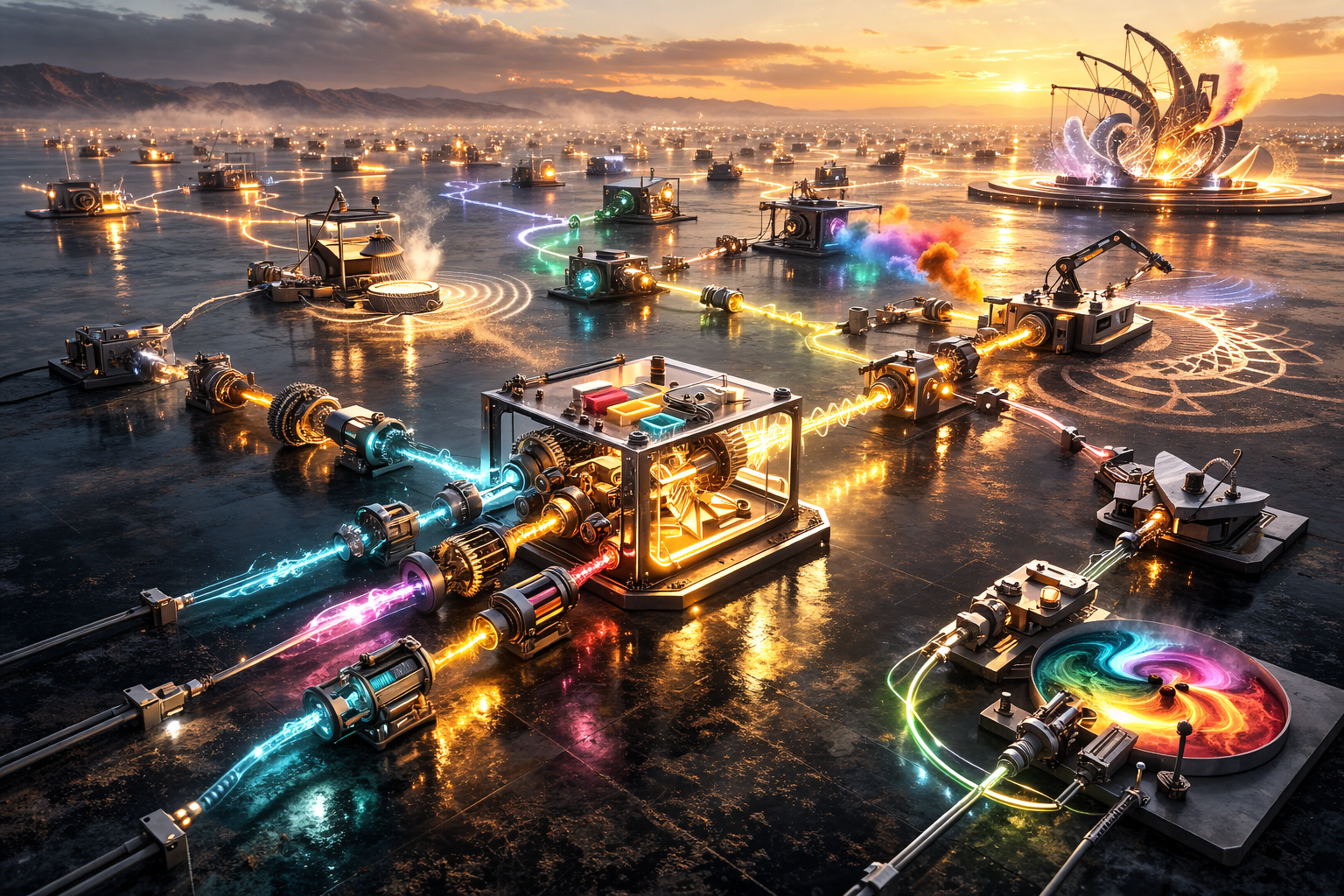 Diagram illustrating particle flow and dependency composition in PT.